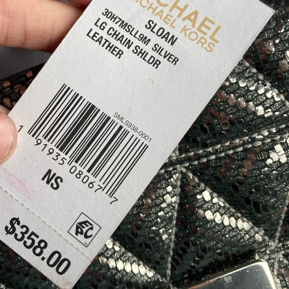 Michael kors silver Sloan large chain shoulder bag